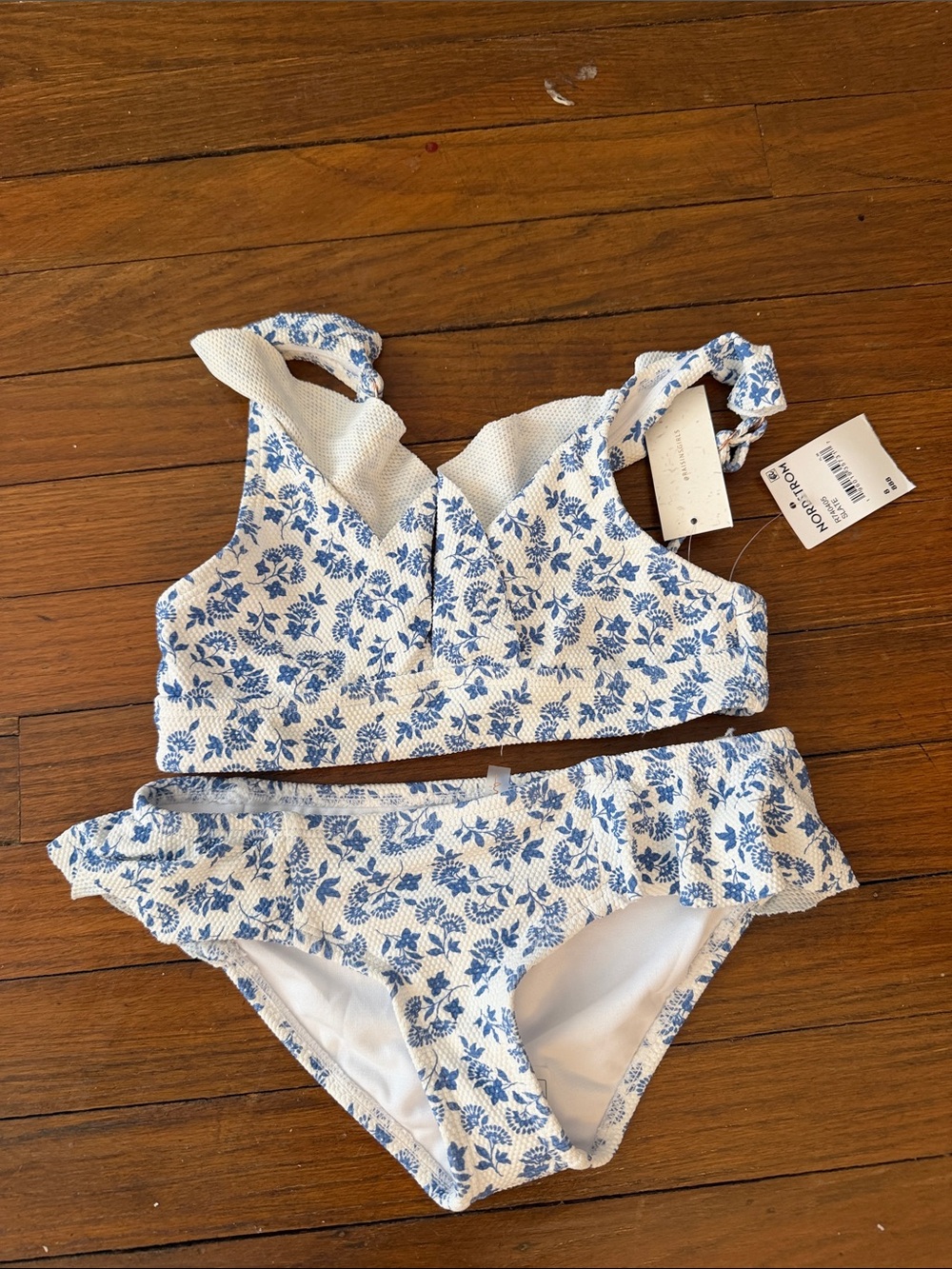 Raisins blue and white floral two piece girls size 8- never worn with tags.
